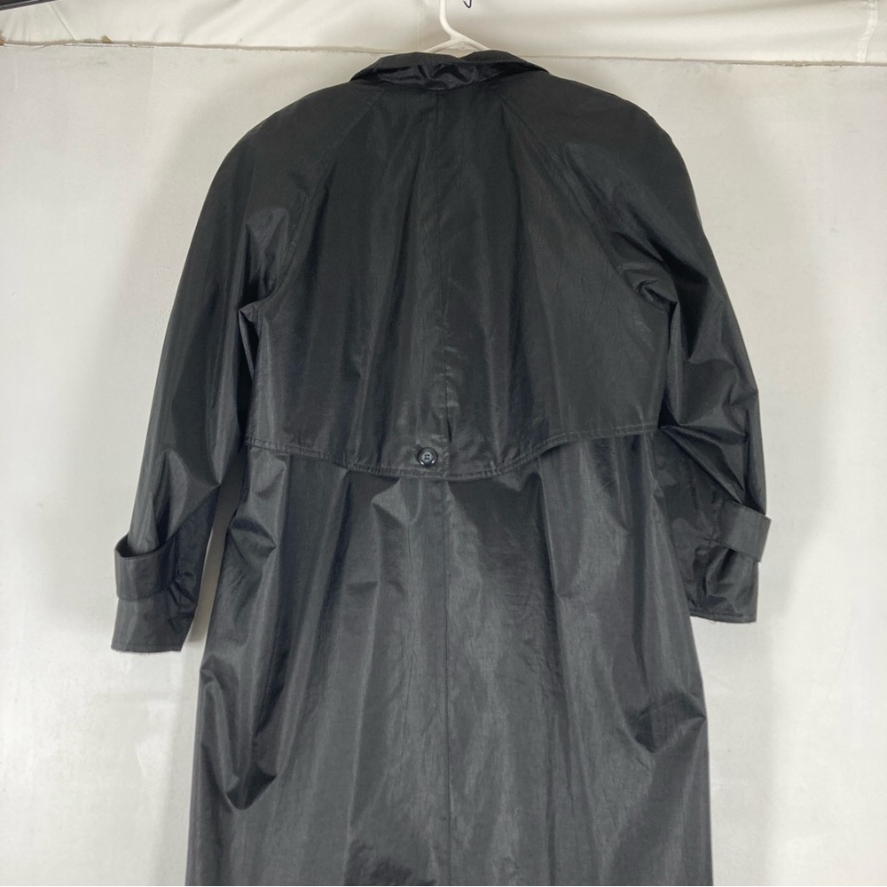 British Mist Trench Coat Flannel Lined Women's 3/4 Black Outdoor Waterproof Rain - Picture 9 of 11